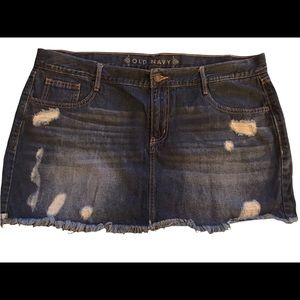 Old Navy Denim Distressed Mini Skirt